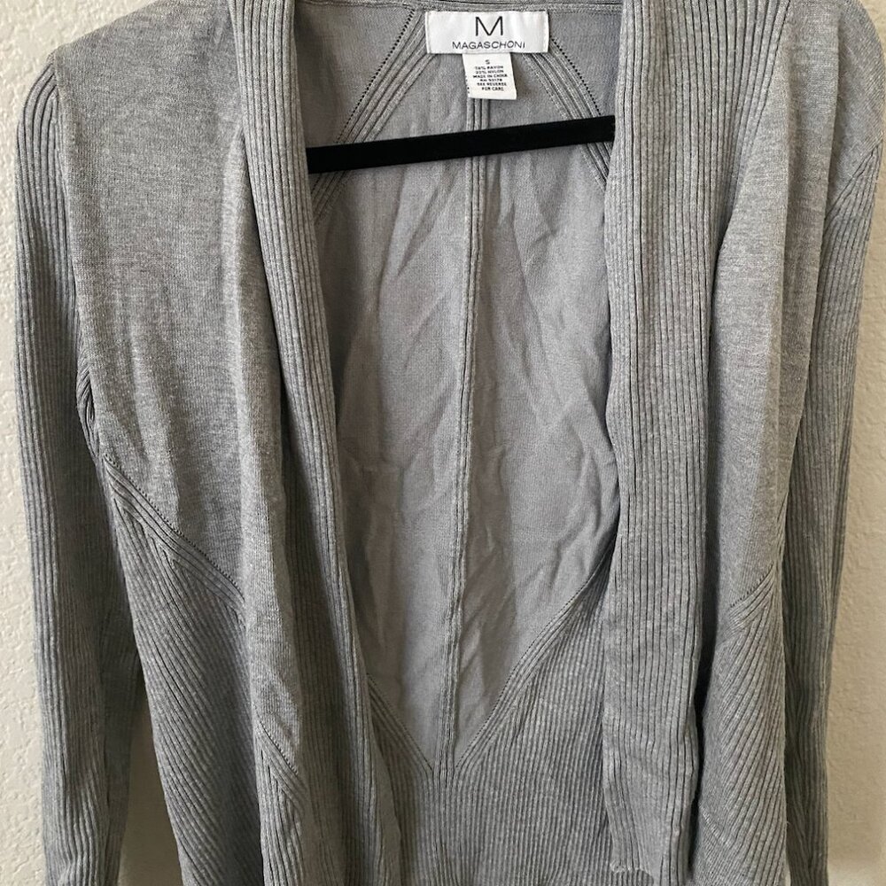 magaschoni grey open cardigan
